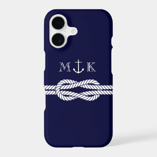 Corde et monogramme nautiques d'Ancre dans la