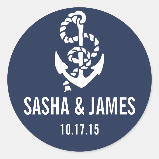 Corde nautique et Ancre Stickers personnalisés (Devant)