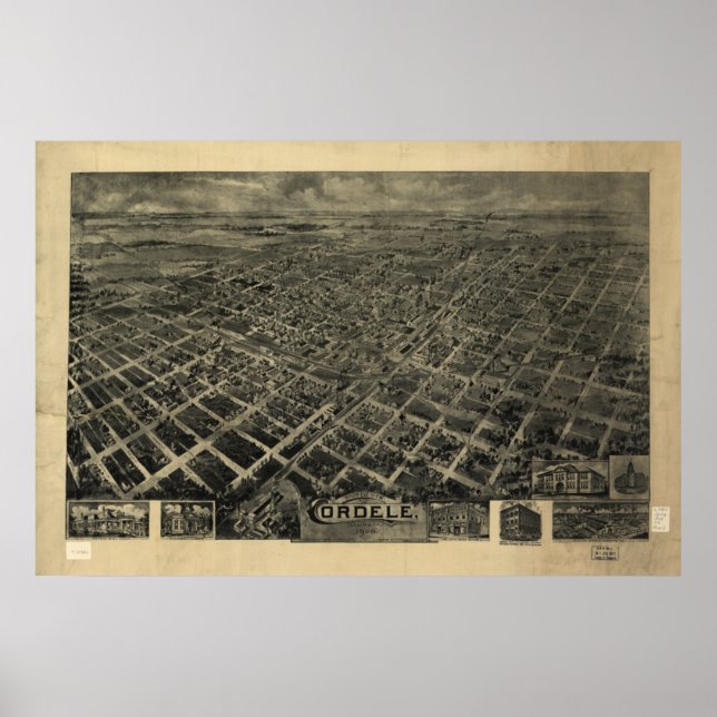 Cordele Georgia 1908 Panoramic Map Poster (Front)