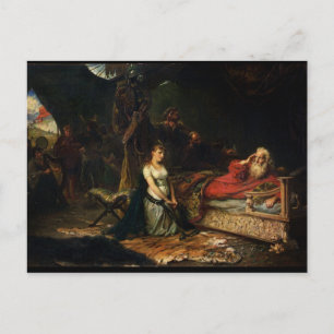 Cordelia and King Lear (oil on canvas) Postcard