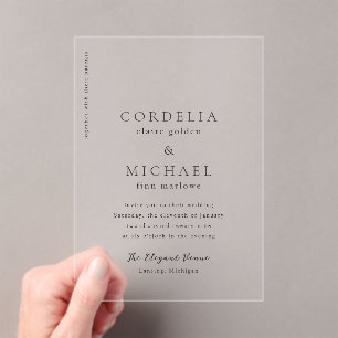 Cordelia Modern Wedding Acrylic Invitations