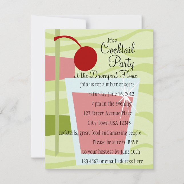 Cordial Cocktail! Invitation (Front)