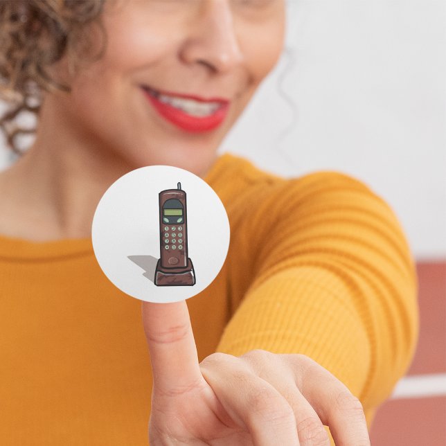 Cordless Telephone Classic Round Sticker (Creator Uploaded)
