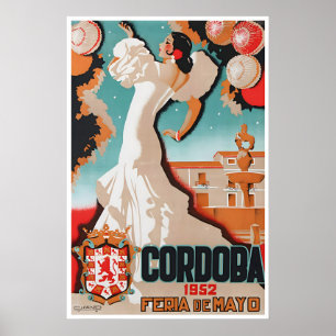 Cordoba Festival Poster 1952 Spain Art Spanish