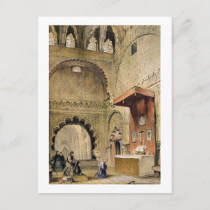 Cordoba: Monk praying at a Christian altar in the Postcard