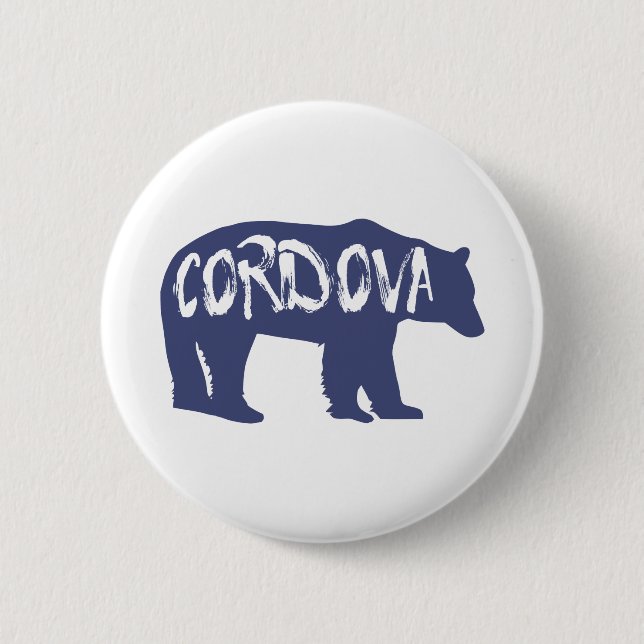 Cordova Alaska Bear 2 Inch Round Button (Front)