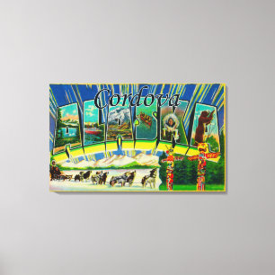 Cordova, Alaska - Large Letter Scenes Canvas Print