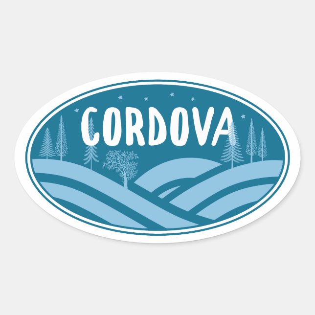 Cordova Alaska Outdoors Oval Sticker (Front)