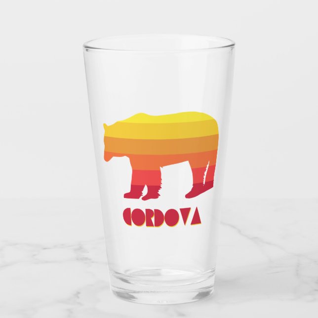 Cordova Alaska Rainbow Bear Glass (Front)