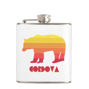 Cordova Alaska Rainbow Bear Hip Flask