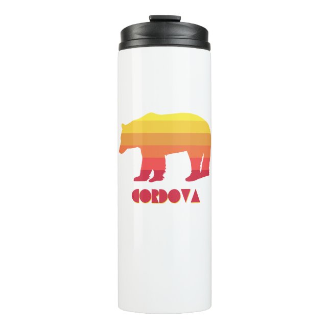 Cordova Alaska Rainbow Bear Thermal Tumbler (Front)