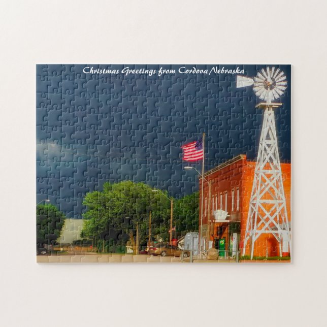 Cordova Nebraska.Christmas Greetings Jigsaw Puzzle (Horizontal)