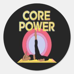 Core Power Abs Strength Yoga Pilates Stability Bod Classic Round Sticker