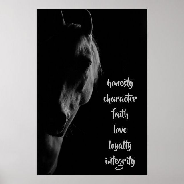 Core Values White Horse Framed Art  Poster (Front)