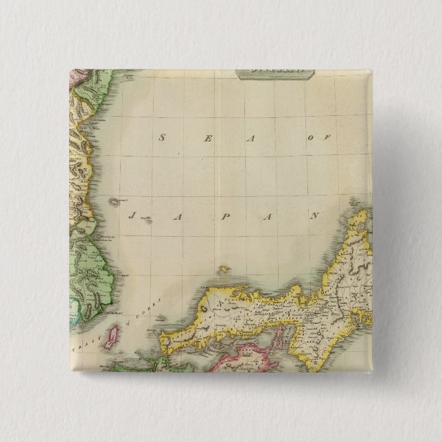 Corea, Japan 2 Inch Square Button (Front)