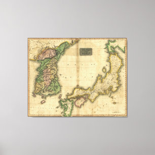 Corea (Korea) and Japan Map (1815) Canvas Print