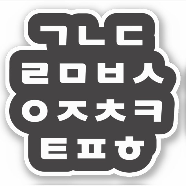 Coréen | Sticker Alphabet Hangul (Devant)