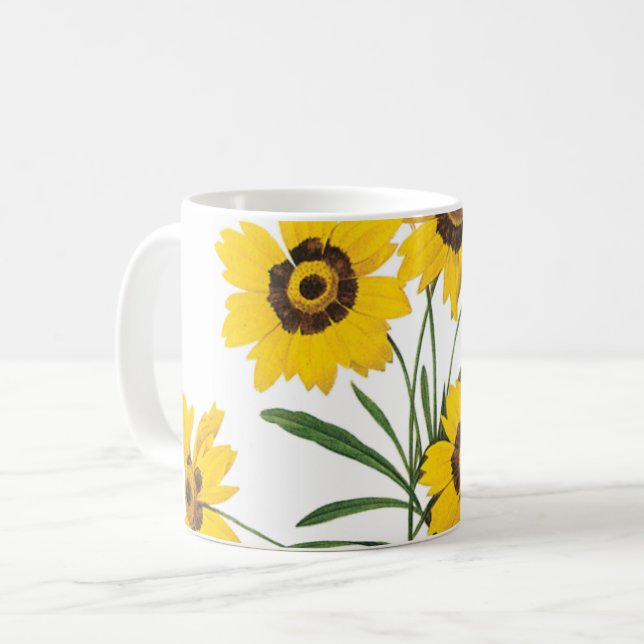 coreopsis(Coreopsis elegans) by Redouté Coffee Mug (Front Left)