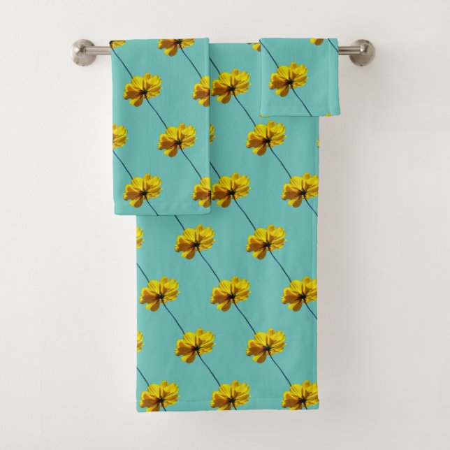 Coreopsis Flower Bath Towel Set (Insitu)