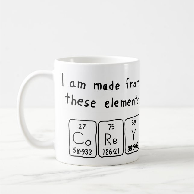 Corey periodic table name mug (Left)