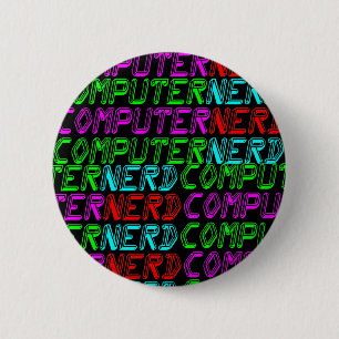 COREY TIGER 1980s RETRO COMPUTER NERD 2 Inch Round Button