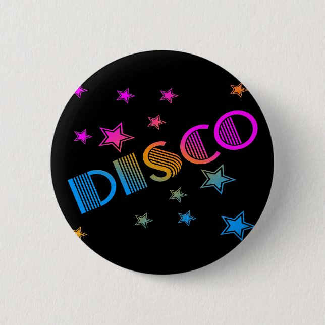 COREY TIGER 1980s RETRO DISCO STARS 2 Inch Round Button (Front)