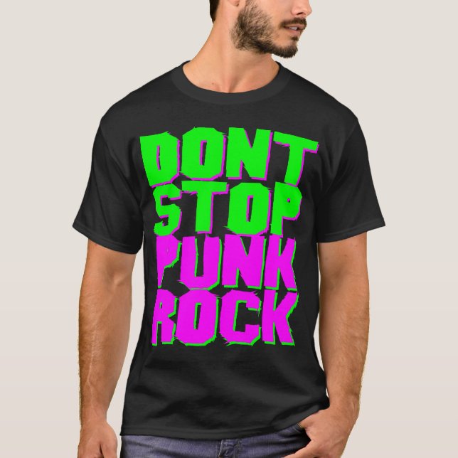 COREY TIGER 1980s RETRO DON'T STOP PUNK ROCK T-Shirt (Front)
