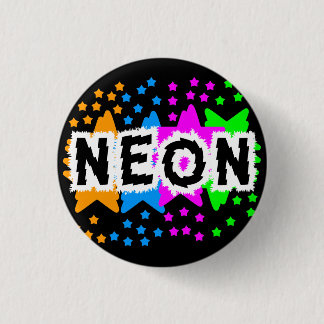 COREY TIGER 1980s RETRO NEON STARS 1 Inch Round Button