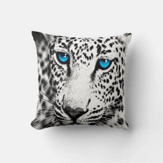 Corey Tiger 1980s Retro Snow Leopard Throw Pillow