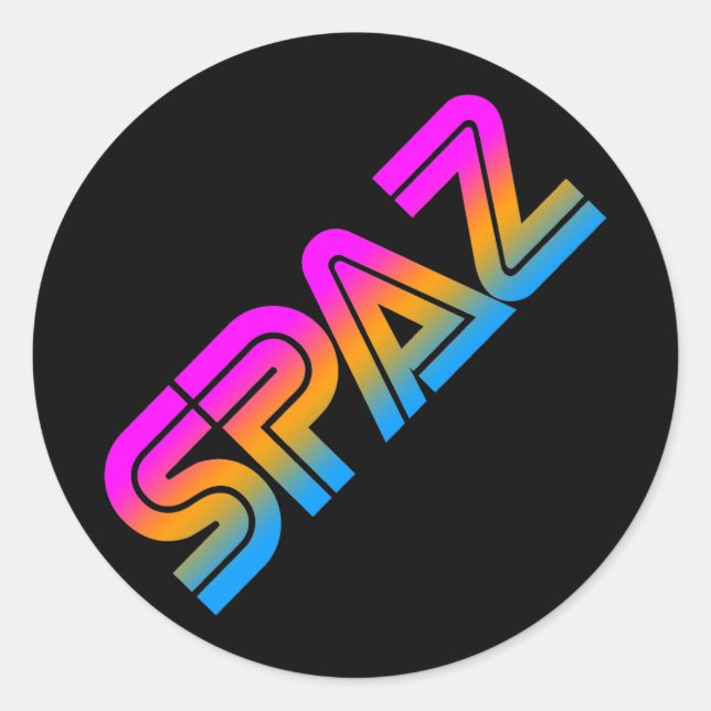 COREY TIGER 1980's RETRO SPAZ MULTICOLOUR Classic Round Sticker (Front)