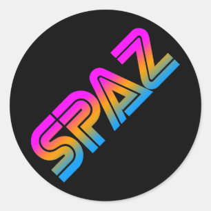 COREY TIGER 1980's RETRO SPAZ MULTICOLOUR Classic Round Sticker