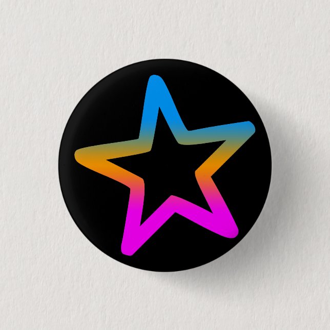 COREY TIGER 1980s RETRO STAR 1 Inch Round Button (Front)