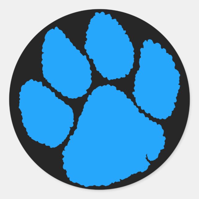 COREY TIGER 1980's RETRO TIGER CLAW BLUE Classic Round Sticker (Front)