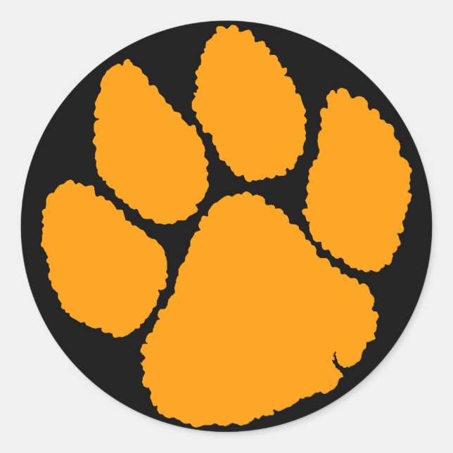 COREY TIGER 1980's RETRO TIGER CLAW ORANGE Classic Round Sticker (Front)