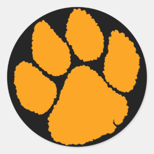 COREY TIGER 1980's RETRO TIGER CLAW ORANGE Classic Round Sticker