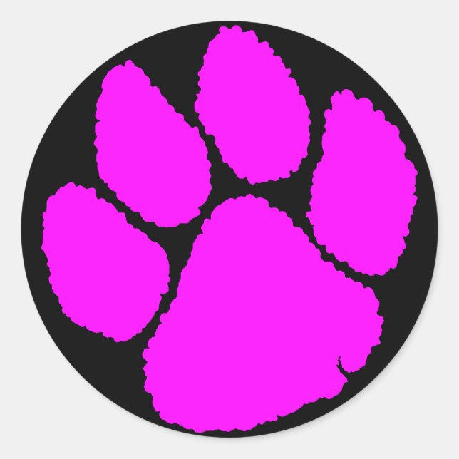 COREY TIGER 1980's RETRO TIGER CLAW PINK Classic Round Sticker (Front)