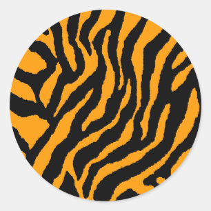 COREY TIGER 1980's RETRO TIGER STRIPES ORANGE Classic Round Sticker