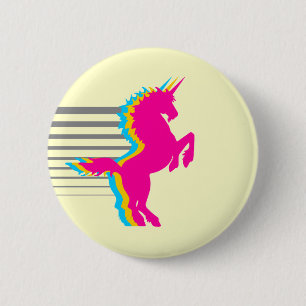 COREY TIGER 1980s RETRO VINTAGE UNICORN 2 Inch Round Button