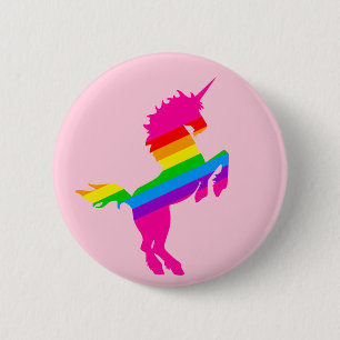 COREY TIGER 1980s RETRO VINTAGE UNICORN RAINBOW 2 Inch Round Button