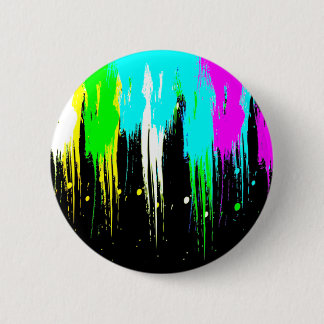 Corey Tiger 1980s Vintage Paint Drip 2 Inch Round Button
