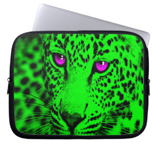 Corey Tiger 80s Leopard (Green) Laptop Sleeve
