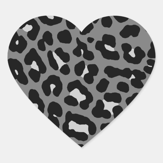 Corey Tiger 80s Leopard Spots (Grey) Heart Sticker (Front)