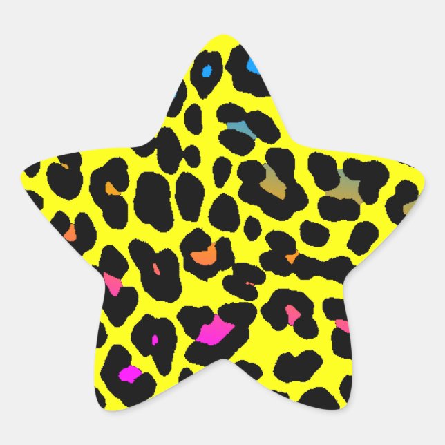 Corey Tiger 80s Leopard Spots (Yellow) Star Sticker (Front)