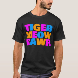 COREY TIGER 80's MULTI MEOW RAWR T-Shirt