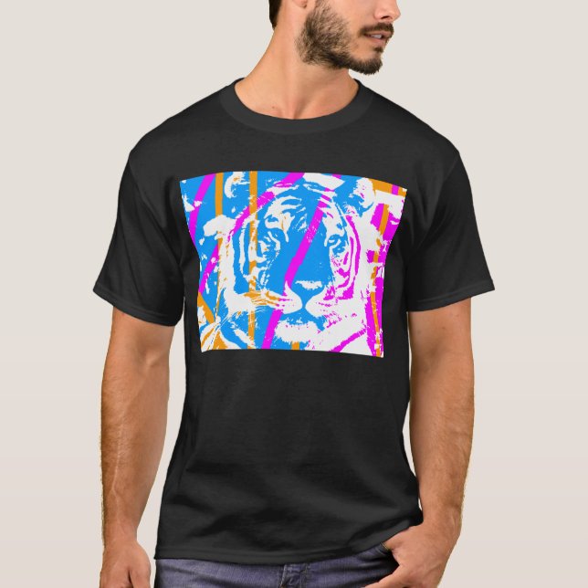 COREY TIGER 80's MULTI TIGER FACE T-Shirt (Front)