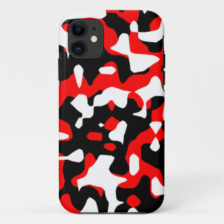 Corey Tiger 80s Neon Camouflage (Red) iPhone 11 Case