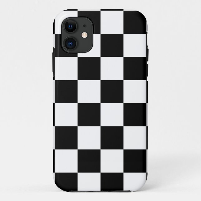 Corey Tiger 80s Neon Chequerboard (Black / White) Case-Mate iPhone Case (Back)