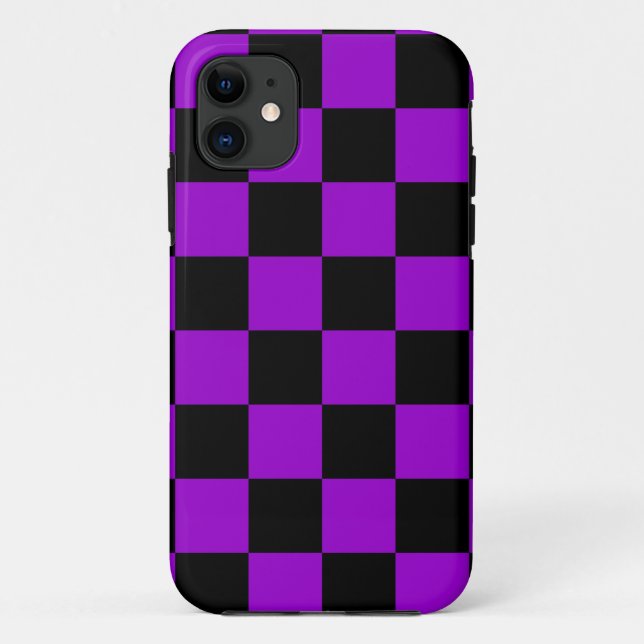 Corey Tiger 80s Neon Chequerboard (Purple) Case-Mate iPhone Case (Back)