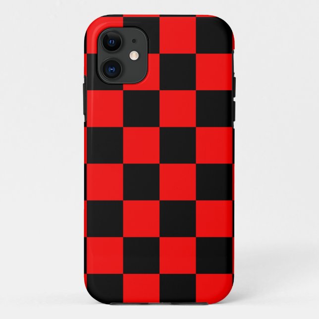 Corey Tiger 80s Neon Chequerboard (Red) Case-Mate iPhone Case (Back)