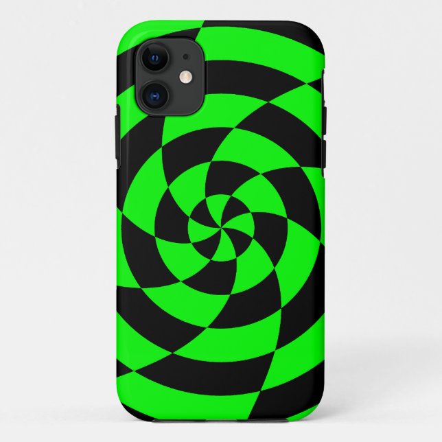 Corey Tiger 80s Neon Op Art (Green) Case-Mate iPhone Case (Back)